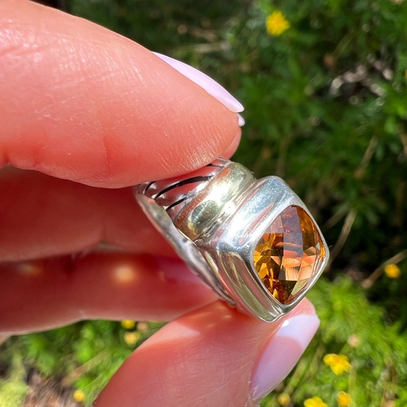 David Yurman 14K yellow gold , Citrine NOBLESSE Ring, Size 5.5 - Picture 2 of 6